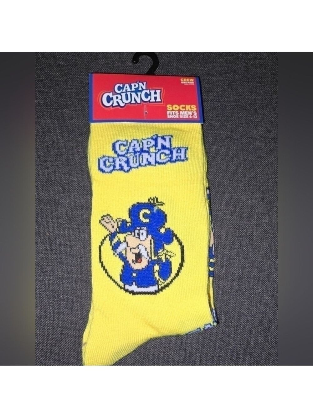 4/$25 Captain Crunch Novelty Crew Socks Unisex Mens  6 12 shoe Collectible NEW…